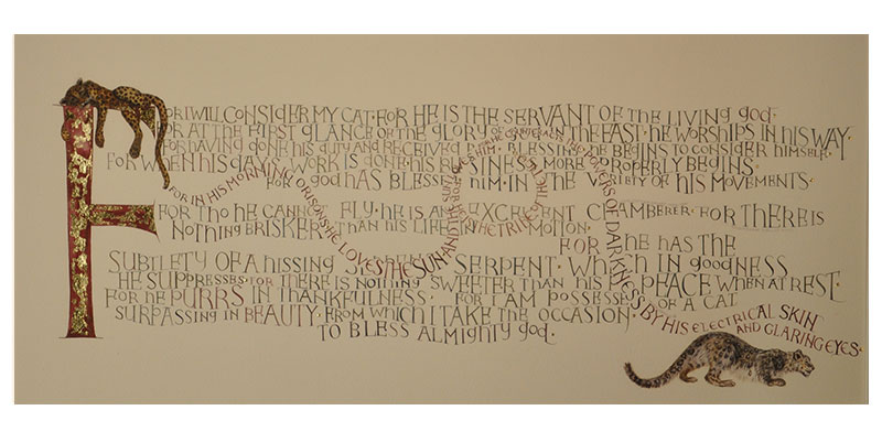 My Cat Geoffrey:   Calligraphy art print